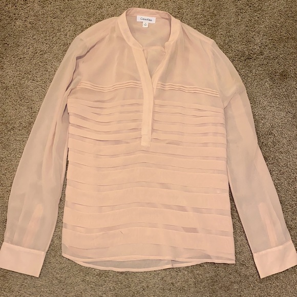 Calvin Klein V Neck Blouse Sz S - Picture 1 of 6